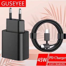 45W PD Charger for Samsung Galaxy S22 S23 Ultra Note 10 USB C Mobile Phone Type C Fast Quick Charging Wall Adapter