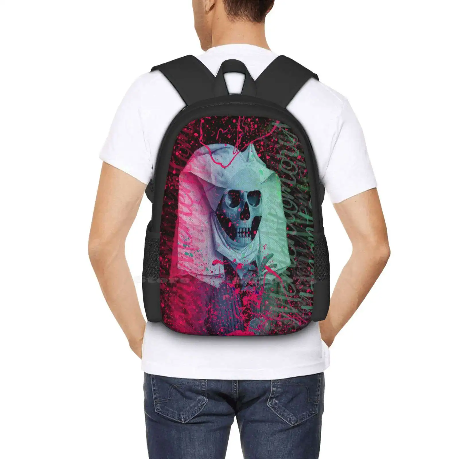 Memento Mori School Bags Travel Laptop Backpack