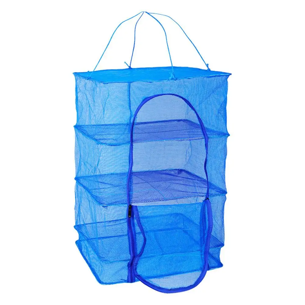 Fish Mesh Hanging Sun Drying Net Folding for Food Multi Fruit Vegetable Shrimp Meat Fishes Herbs Hanger Sun Dehydrator G6C7