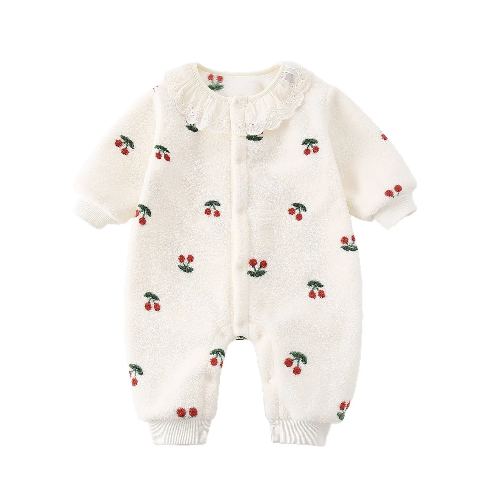 

2025 Baby Girls Rompers Winter Cute Lace One-piece Romper Outerwaer Climbing Clothing