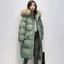 Thicken Coat 2025 New Winter Korean Loose Down cotton Jacket Female Warm Hooded Parka Overcoat Female Solid Casual Long Coats
