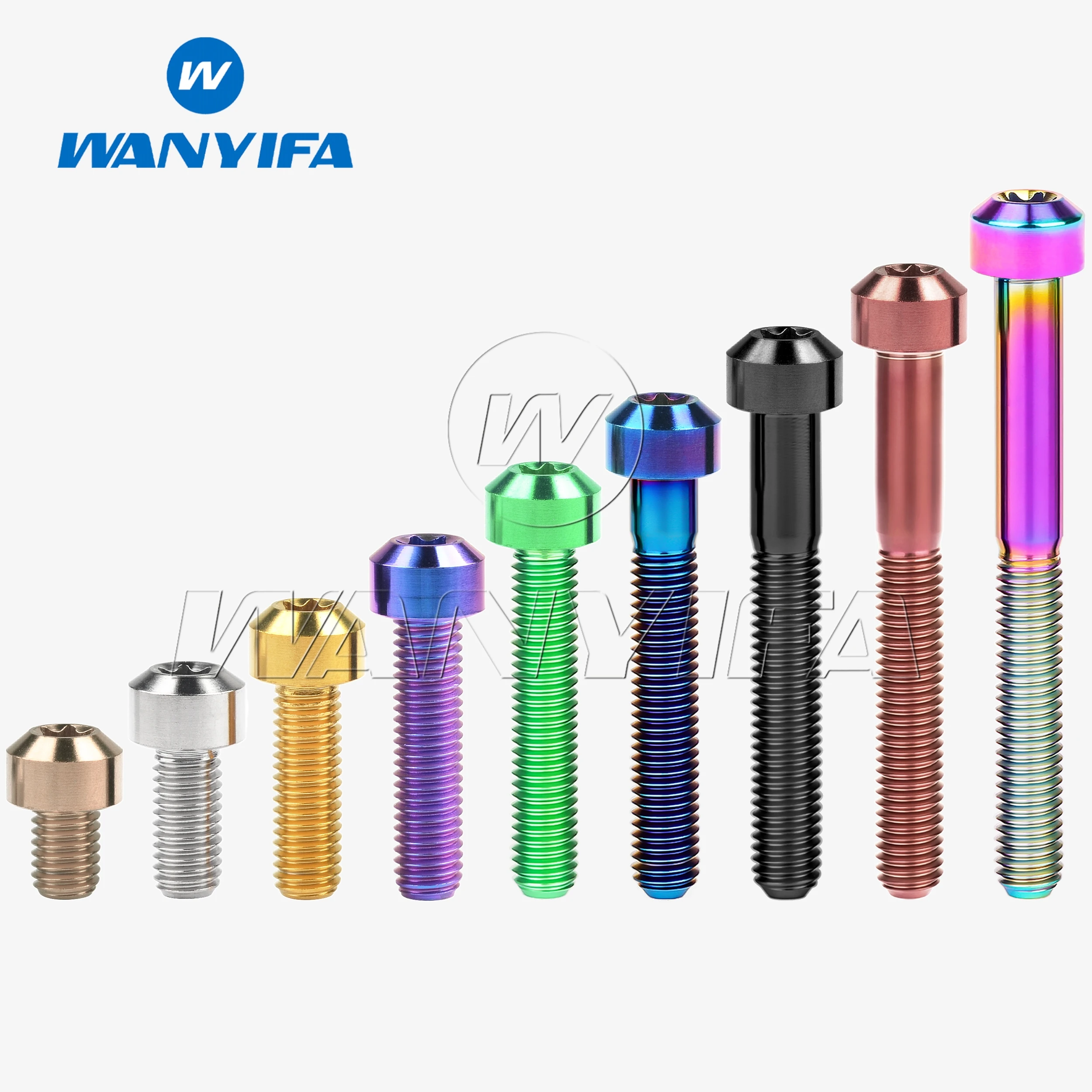 Wanyifa Titanium Ti Bolt M8x10/15/20/25/30/35/40/45/50mm Torx T40 Screw for Motorcycle Car Refit Fastener
