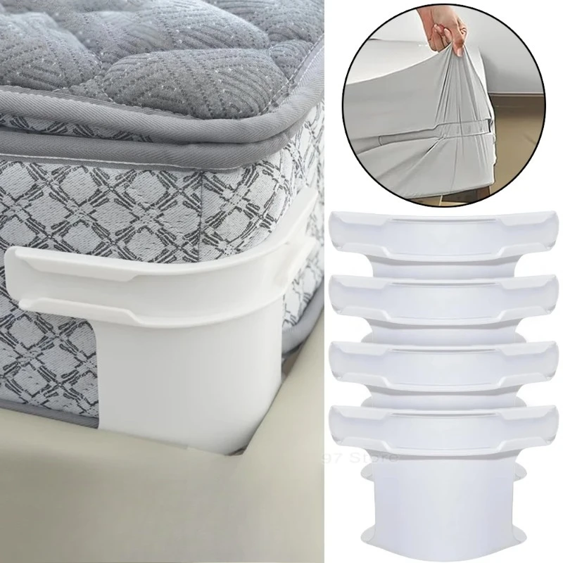 Universal Bed Sheet Corner Tightener Clips Invisible Bedspread Secure Holder with Heavy-Duty Mattress Straps Sheets Slot Locks F