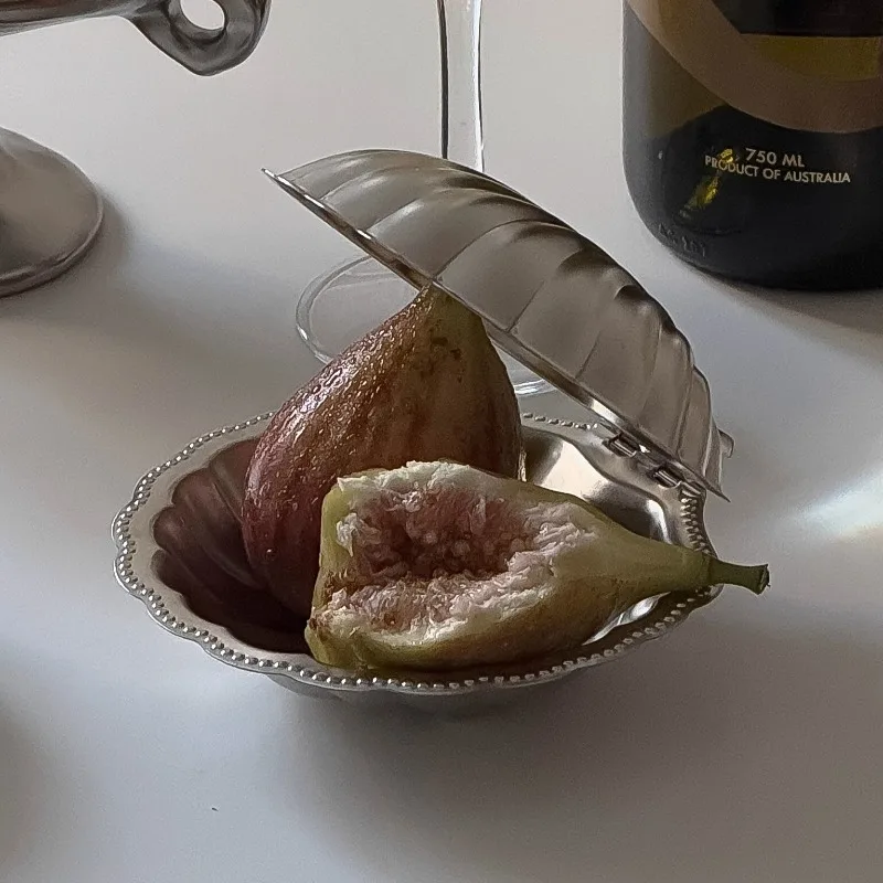 الفرنسية خمر شل طبق الزبدة حامل مجوهرات من صلب لا يصدأ INS صندوق طاولة الرجعية الغربية للتخزين أو استخدام الديكور #5