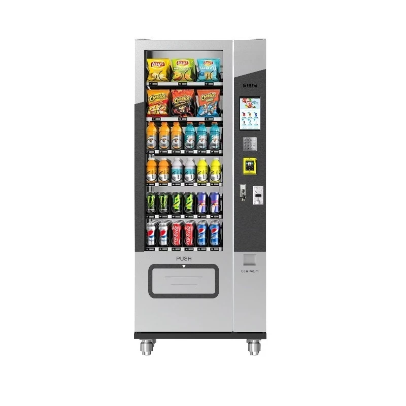 Pet Mall Commercial Vending Machine Separate Storage Zones For Human Drinks Snacks Independent From Pet Food Product Areas