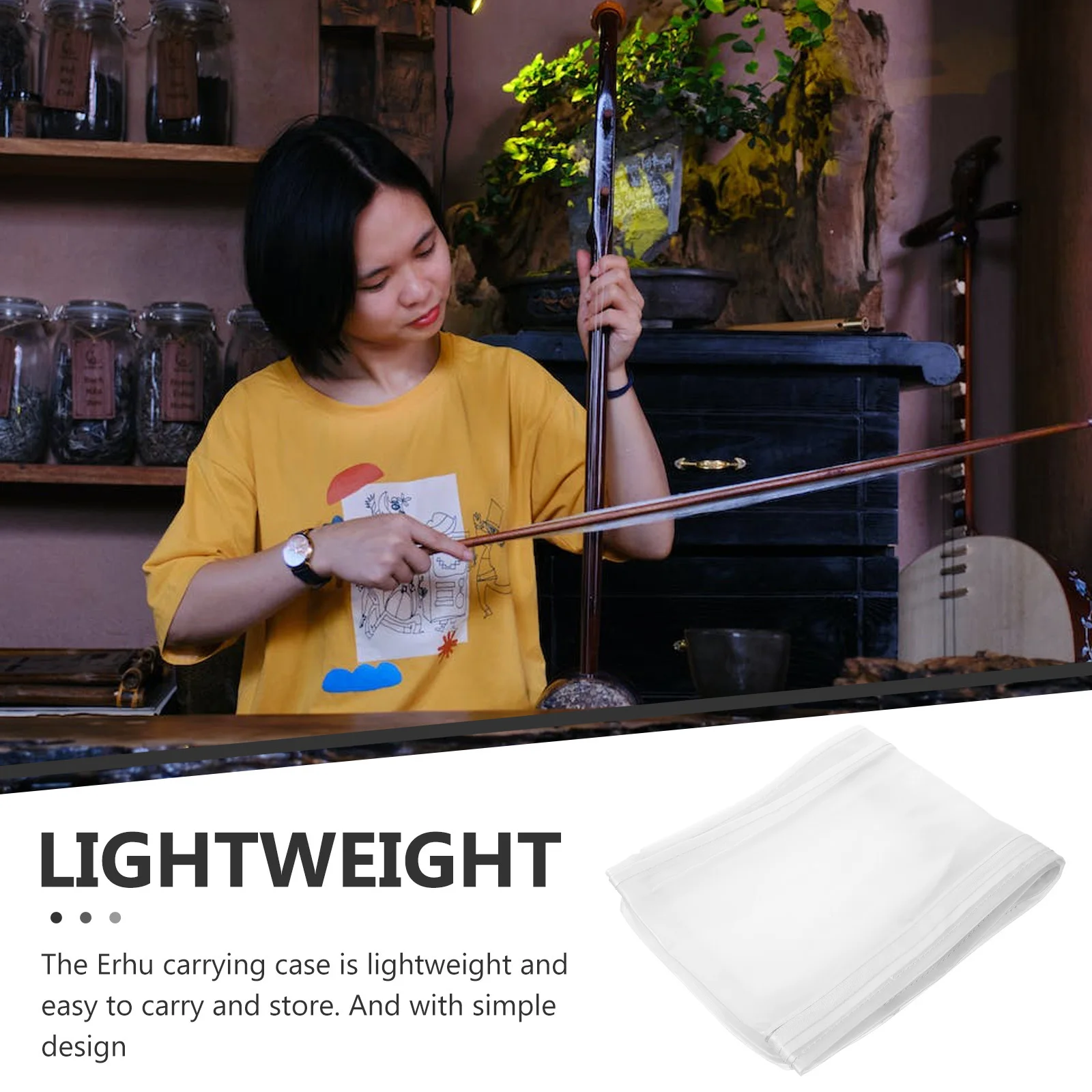 

Clear Erhu Case Lightweight Durable Waterproof Protective Cover For Outdoor Performance Portable Instrument Carrying Bag