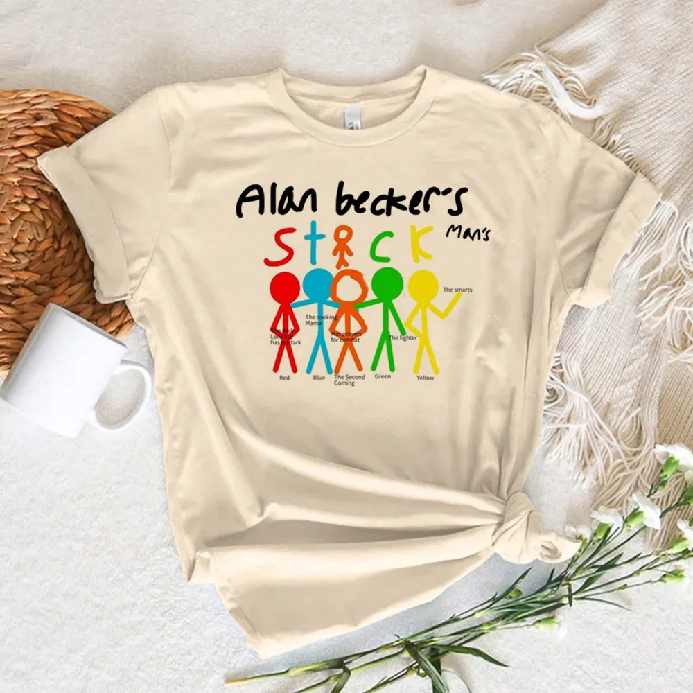 Alan Becker-Camisetas de designer feminino, roupas de quadrinhos, garota