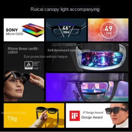 Óculos de ar inteligente portátil hd privado gigante visualização da tela do computador móvel jogo projeção original óculos nreal ar