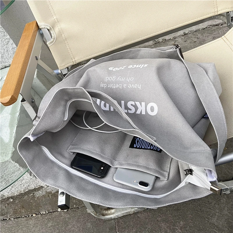 2023 New Designer Handbags Casual Canvas Shoulder Bag Large Capacity Travel Crossbody Bags Cotton Fabric Unisex Travel Totes