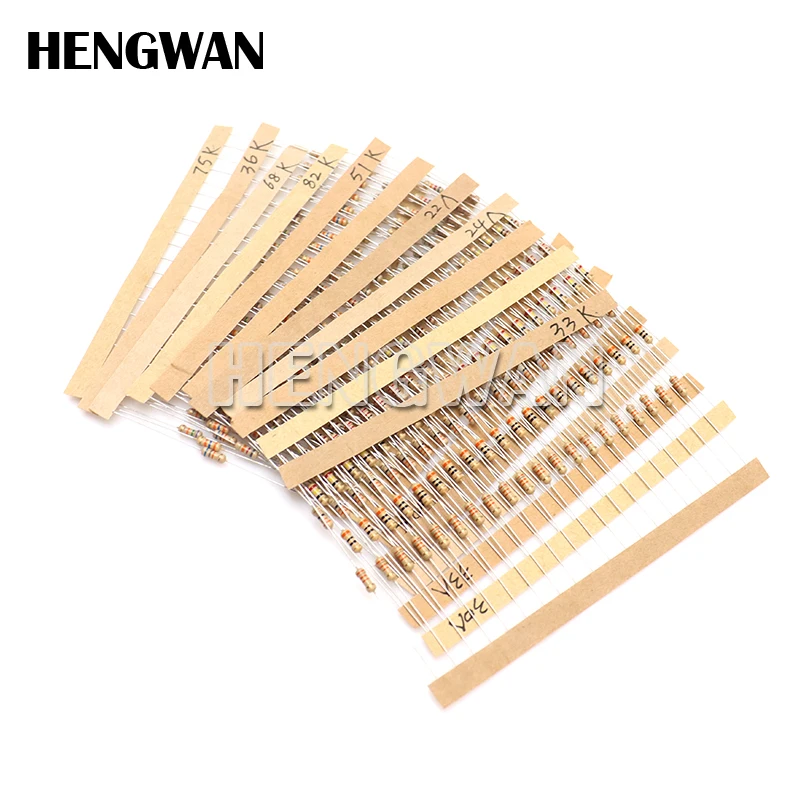 3120pcs 1/4W Carbon Film Resistor Kit 5% Resistance Assortment Set 156valuesX20pcs 1R - 10M ohm 0.25W Sample Pack
