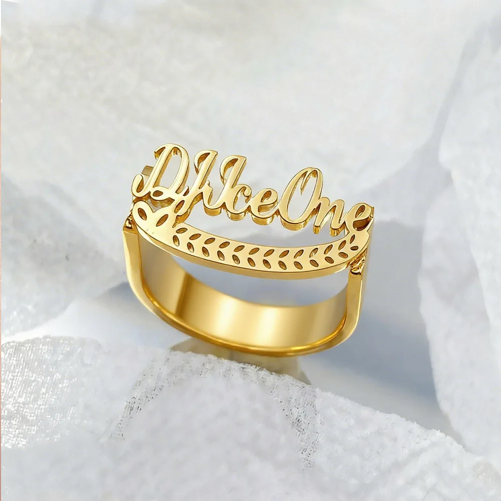 

Personalized Men Women Chunky Knuckle Rings Silver Stainless Steel Name Gothic Rings Wedding Ring Luxury High Quality Jewelry