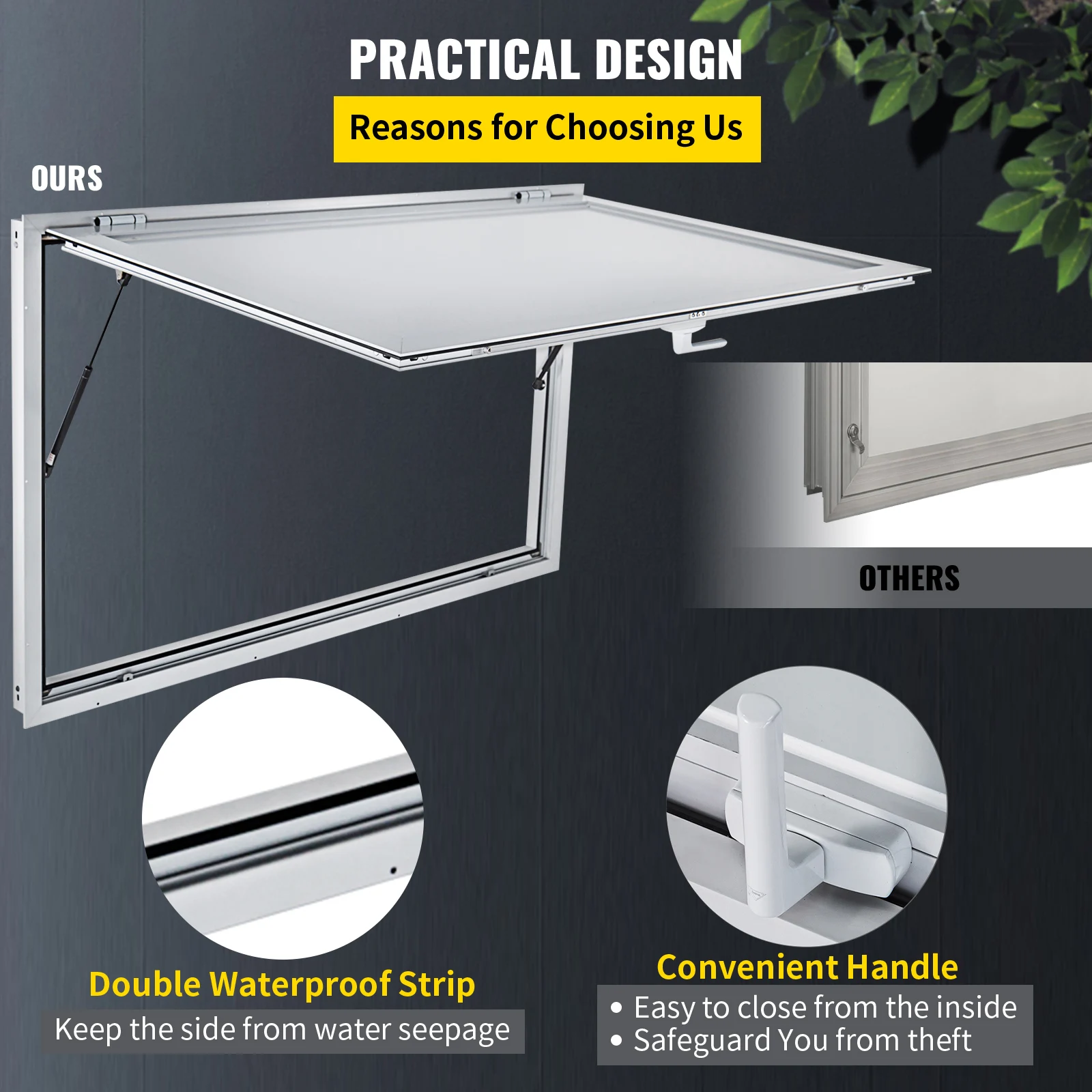 Vevor concessão carrinho de reboque servindo janela multi-tamanho toldo caminhão de comida serviço porta de alumínio leve churrasco ao ar livre
