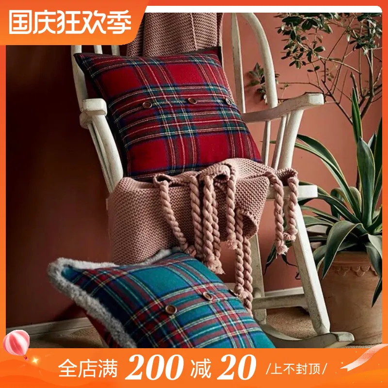 Zhi Ai Box Scottish Throw Pillow Nordic Sofa Backrest Home Pillow Bed Head Waist Pillow Pattern Customized Throw Pillow