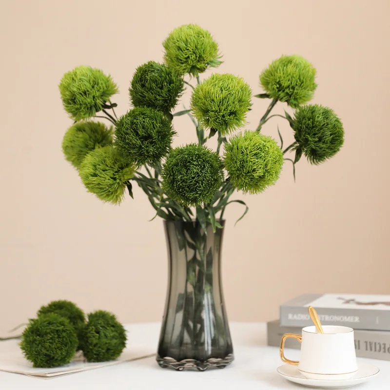 22 بوصة ديانثوس الاصطناعي الكرة الخضراء نبات صناعي للمنزل فندق ديكور تجاري ترتيب الأزهار التصوير الدعامة