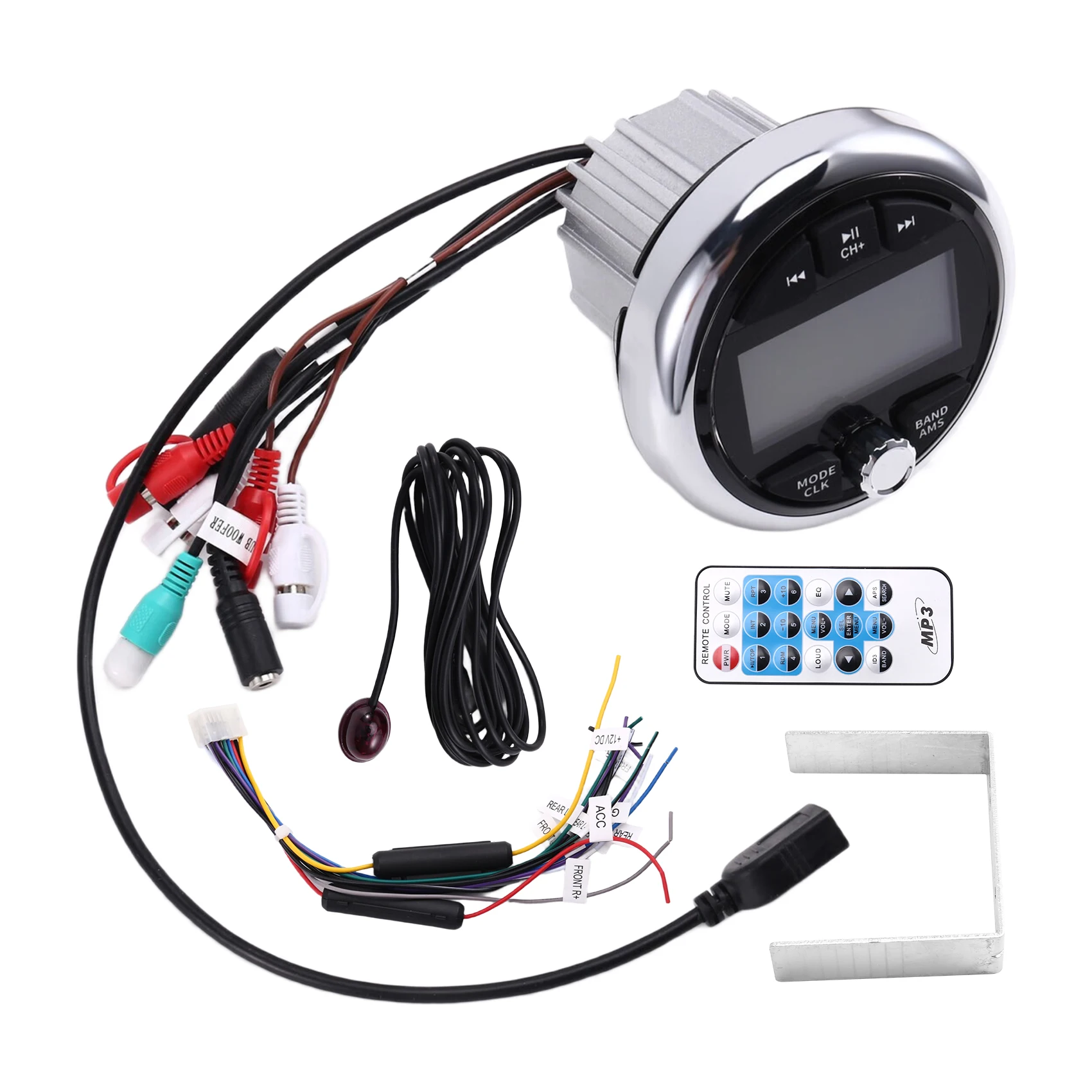 Barco a motor iate barco rádio para utv atv rzr mp3 media player rádio marinho estéreo bluetooth aux fm am receptor