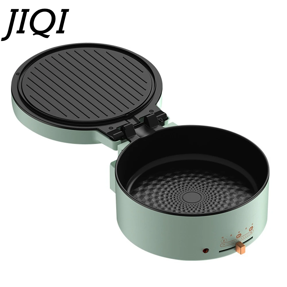 JIQI Household Double-sided Heating Machine Electric Skillet Baking Pan Crepe Pancake Maker Hot Pot BBQ Tool Frying Pan 220V