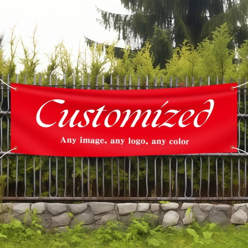 Image of Individuelle Bannerfahne in jeder Größe mit Logo, geeignet für Lagerfeuer im Freien, Familienessen, Geburtstagsfeiern und andere Festlichkeiten, kann aufgehängt werden.