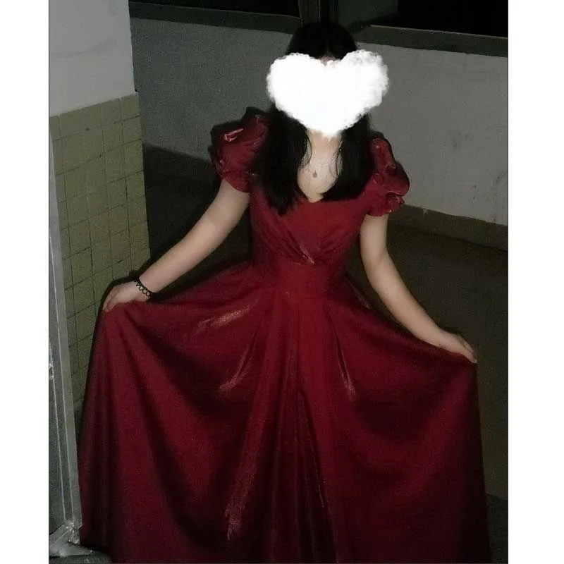 High-end toasting clothes 2026 new burgundy bride wedding engagement banquet evening dress women can usually wear