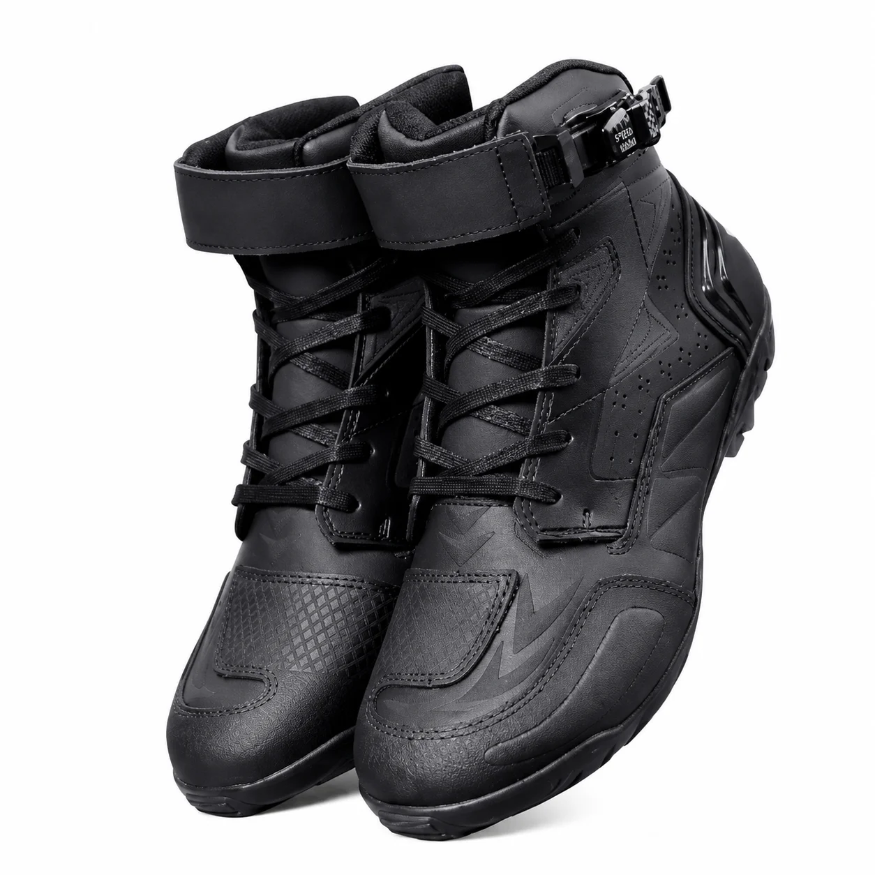 Botas de moto para hombre, nuevos zapatos de motocicleta de cuero transpirable para hombre, botas antideslizantes de goma para montar en Moto, zapatos deportivos para Motos