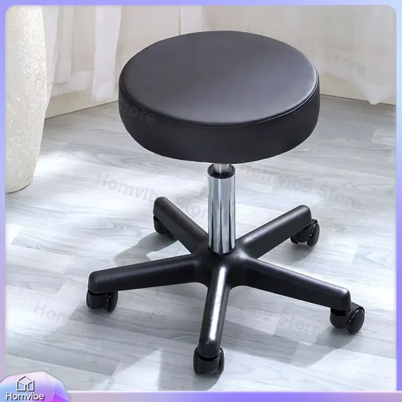 for Rotary Lifting Pulley Stool Bar Chair Office Work Dressing Home Makeup Round Seat Adjustable Height Swivel Base Modern