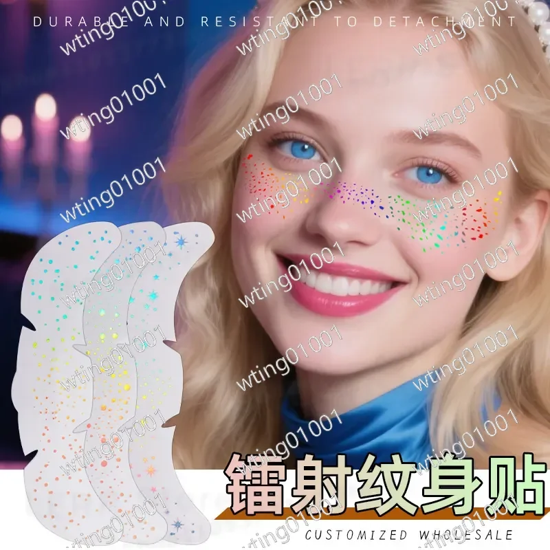 for Freckle Tattoo Sticker Laser Bronzing Hot Silver Set Waterproof Sweatproof European American Style Makeup Party Cosmetic