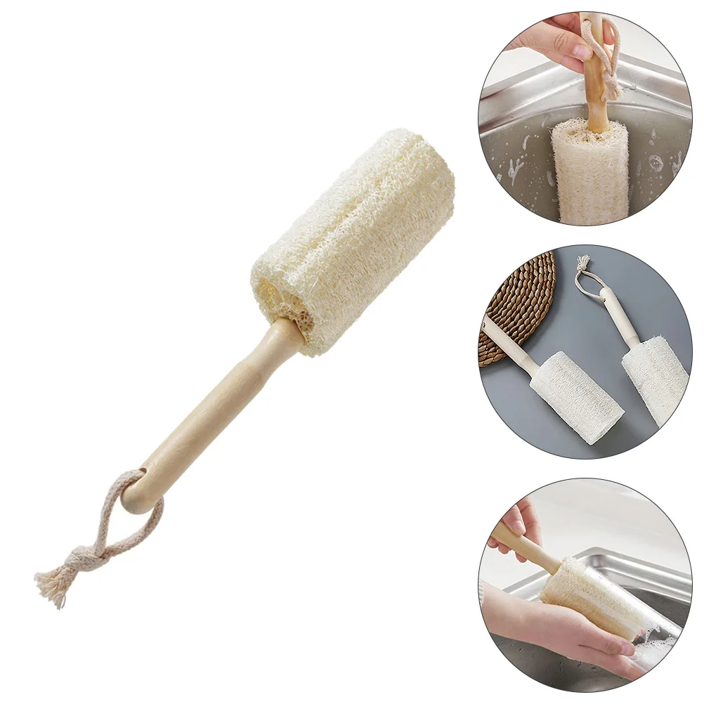 

3pcs Wood H Loofah Cup Brush Bottle Cleaner Durable Mug Washer Practical Kitchen Tool Home Supplies