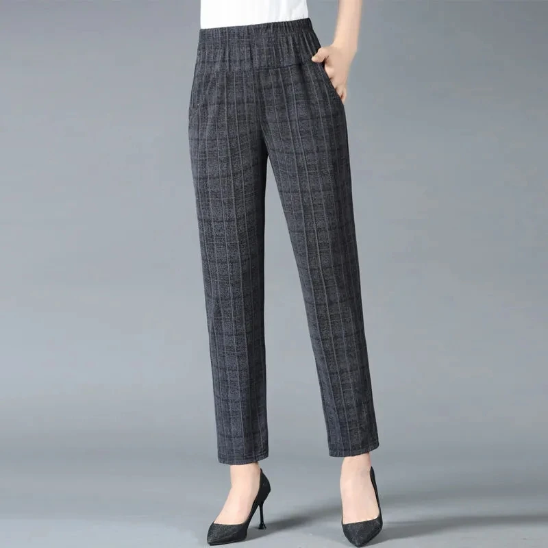 Striped High Waist Pencil Pants Casual Straight Trousers Vintage Womens Pantalones Spring Fall  Basic Mom Spodnie 2023 New