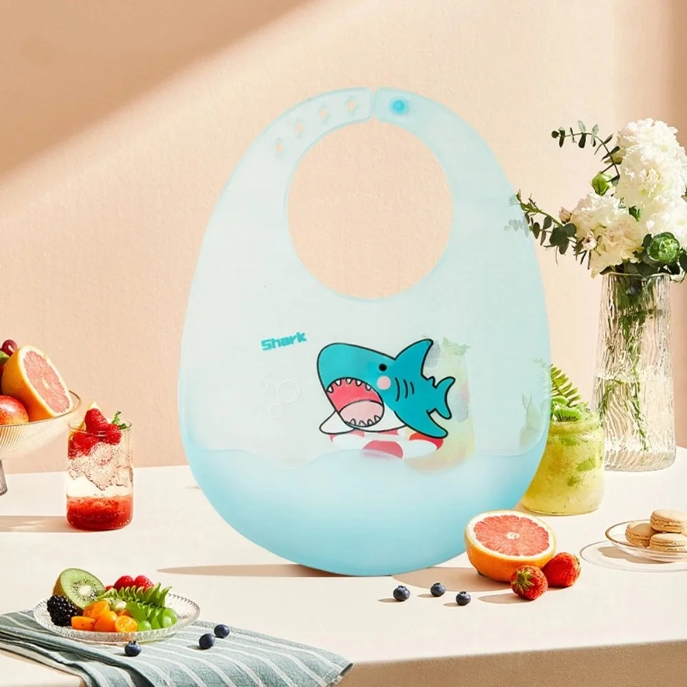 

Cute Waterproof Baby Bibs Silicone Super Thin Baby Stuff Adjustable Animal Printed Children Food Apron Baby Feeding Stuff