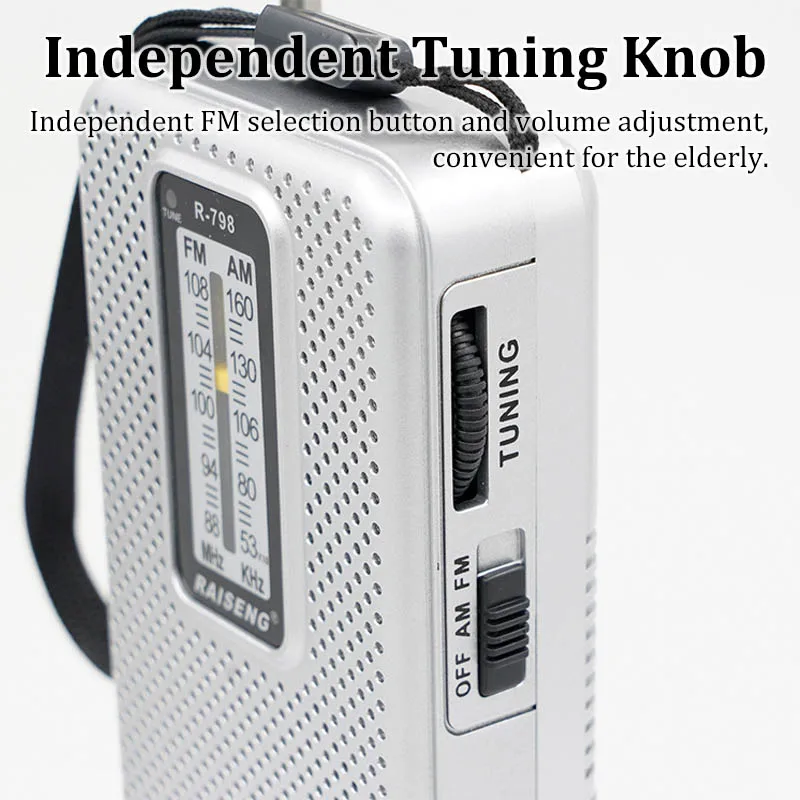 راديو جيب محمول صغير FM/AM ثنائي النطاق أجهزة الراديو العالمية مع 3.5 مللي متر سماعات جاك/هوائي عالي الحساسية/مكبر صوت #4
