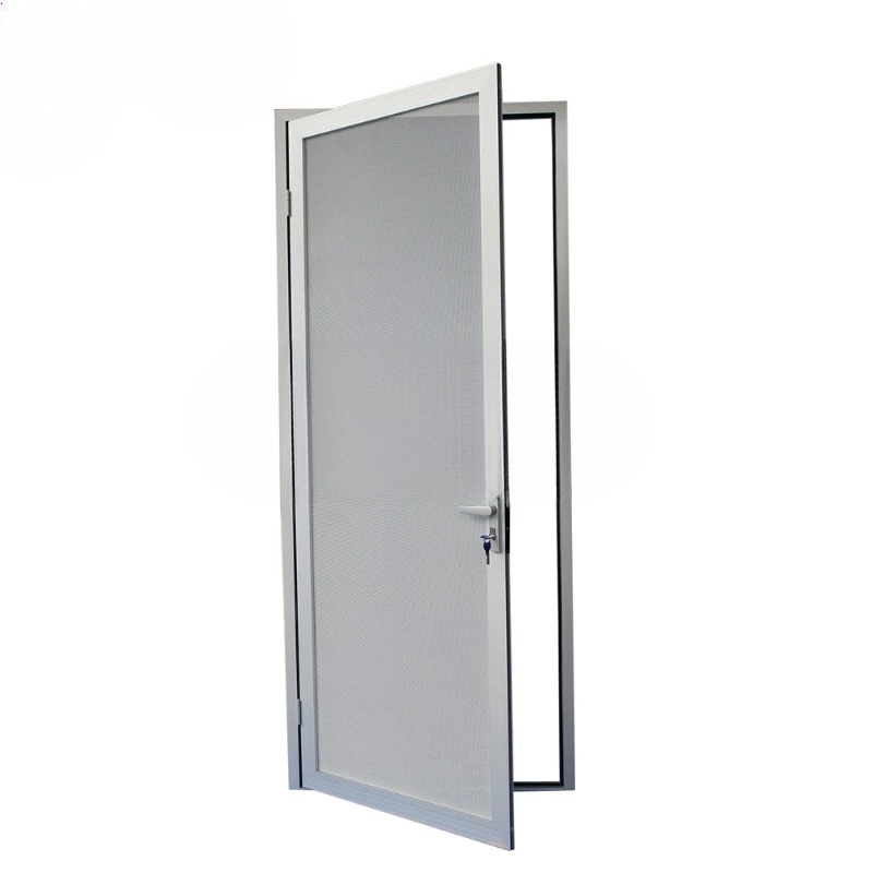 Silver aluminum stainless steel mesh hinged safety door, transparent anti-theft industrial civil protection door