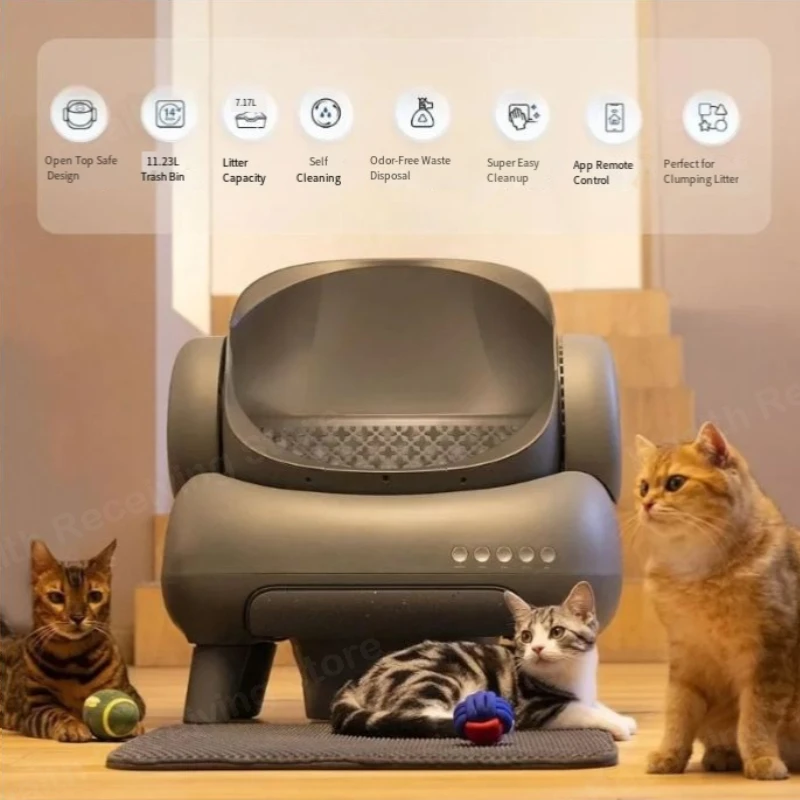 Automatic Cat Litter Box With APP Control Closed Tray for Cats Toilet M1 Open-Top Self Cleaning Cat Litter Box Cats' Sandbox Pet