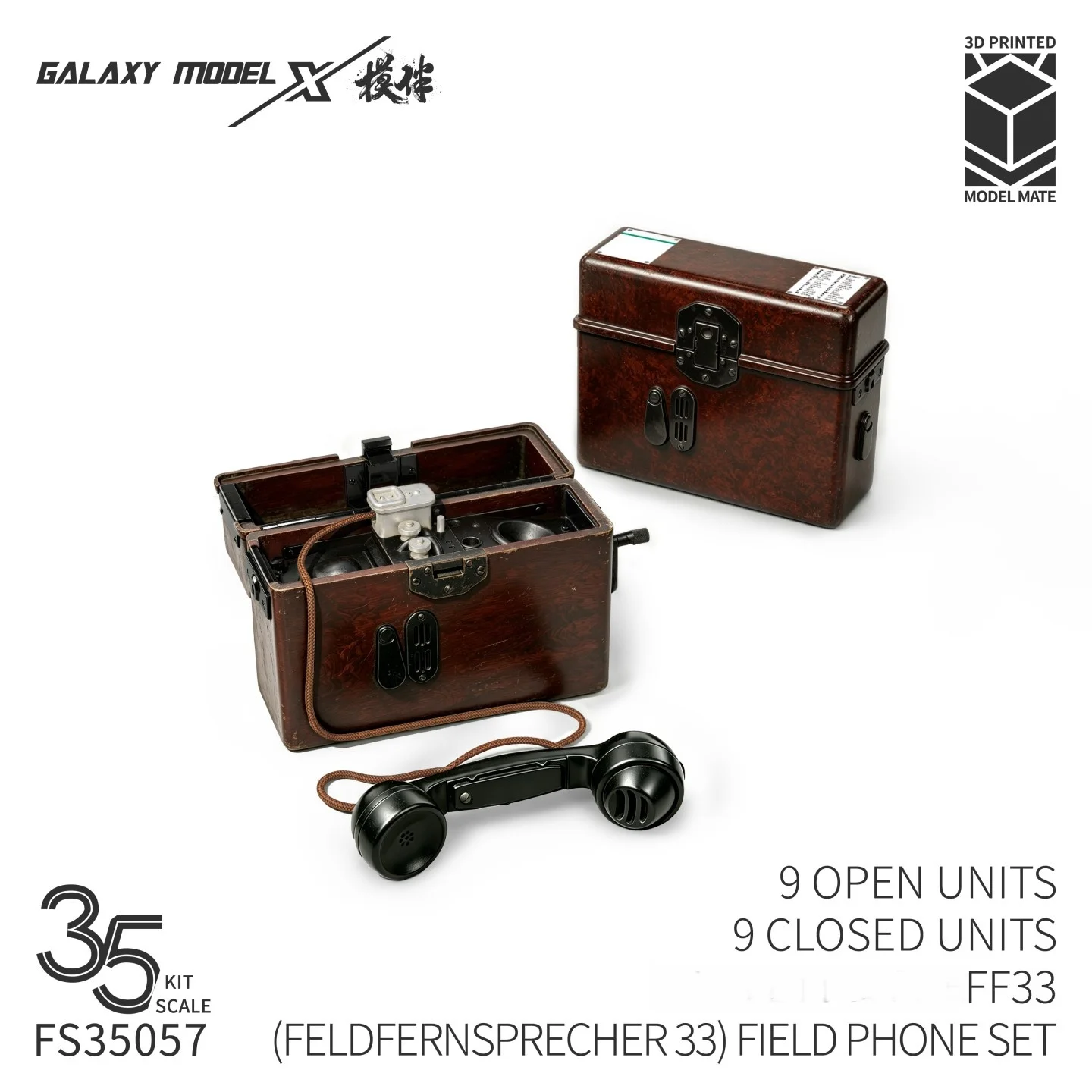 FS35057 Galaxy 1/35 FF33(FELDFERNSPRECHER 33) FIELD PHONE SET（9 OPEN UNITS/9 CLOSED UNITS）