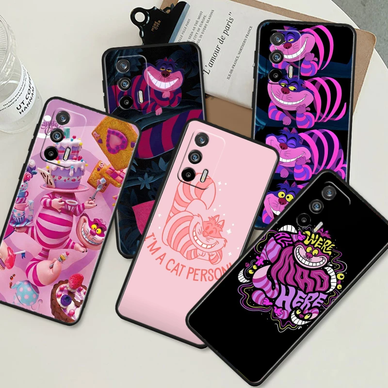 Disney Alice in Wonderland Black Phone Case For OPPO Realme 10 C2 3 11 20 21 31 30 33 35 55 X2 GT Pro Plus Master Shell Cover