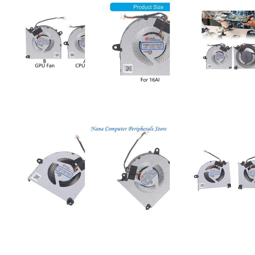 F68C Laptop CPU GPU Fan For 15P3 16 AI C1VFKG Metal Optimized Airflows Noise Reduction Technology