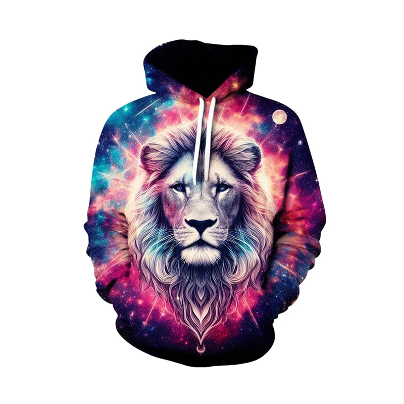 

Lion Graphic Men's Fashion 3D Printed Hoodie Streetwear Hoodies Long Sleeve Hooded Front Pocket Autumn Hoodie Sweatshirt Unisex