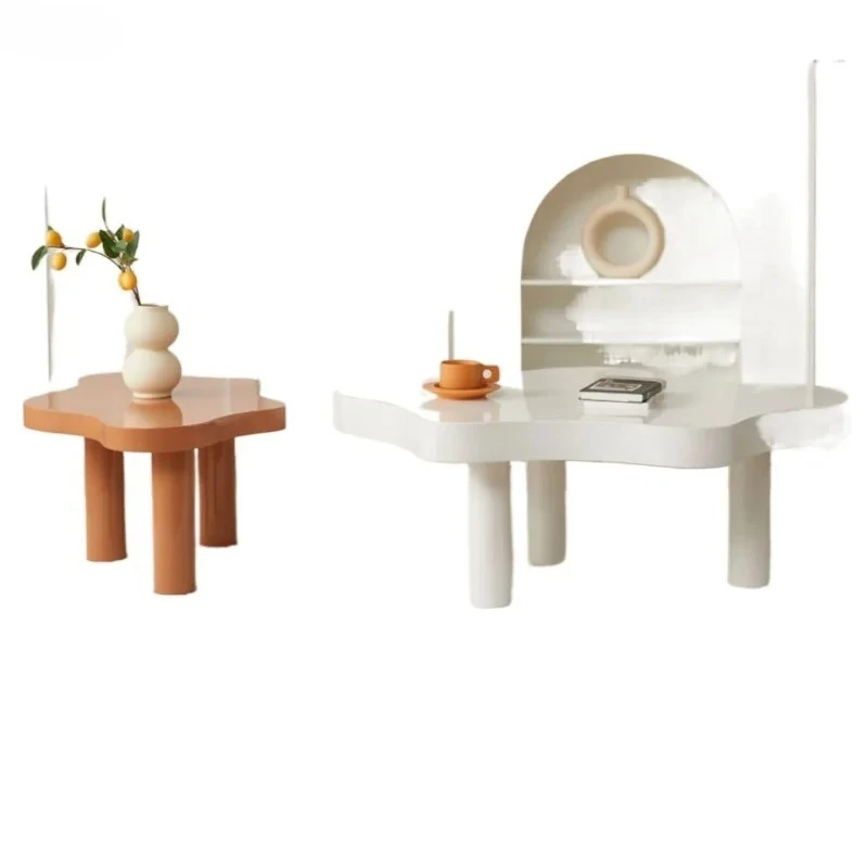 Solid Wood Tea Table Small Apartment Simple Modern Style Creative Living Room Sofa Side Table Shaped Cloud Tea Table