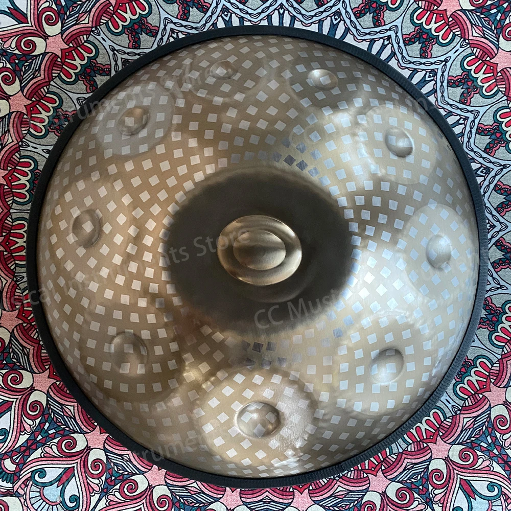 Professional High Quality Patterned Steel Handpan Drum D Minor Kurd 22 Inches 9 10 12 14Notes 440Hz/432Hz Percussion Instrument