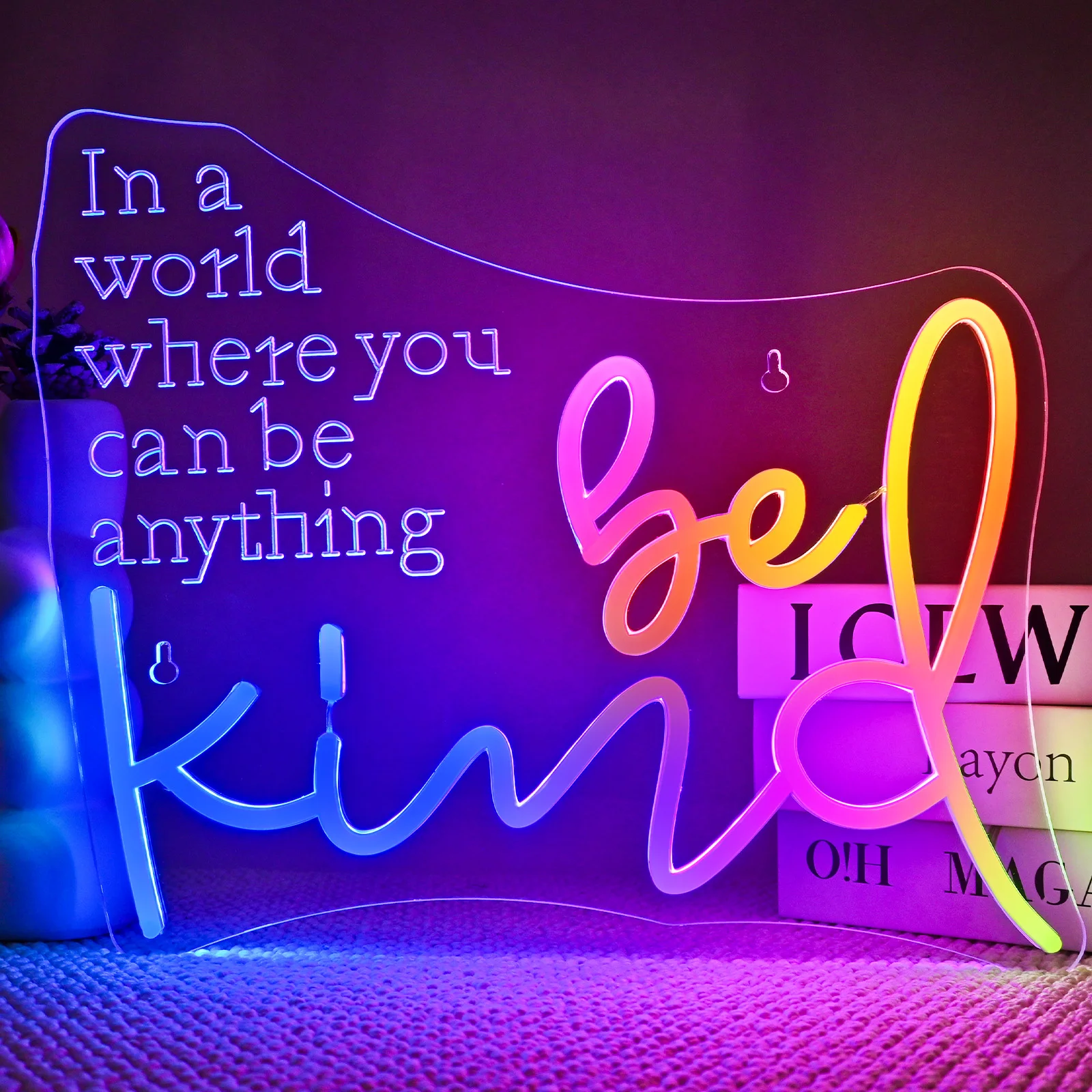 

Be Kind Neon Sign For Wall Decor Colorful LED Lights Multiple Color Modes Room Decoration For Bedroom Party Bar Club Shop Lamp