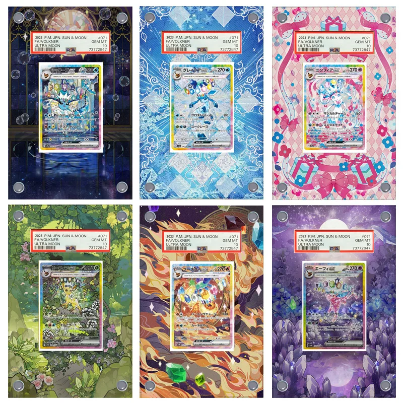 

Художественный дисплей Psa для карты Pokemon Terastal Eevee Qikachu, акриловая расширенная картина, застрявший кирпич, коллекционная подставка для карточек, подарок