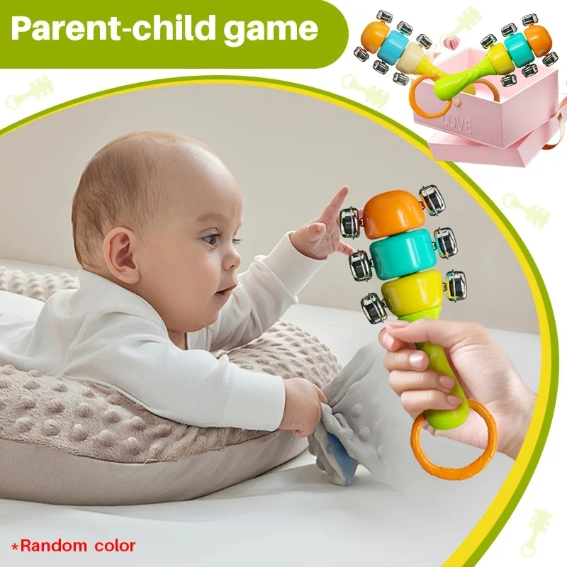 Bebê mão manivela sino brinquedo montessori instrumento musical dentição areia martelo mão sino cedo auditivo brinquedo de educação sensorial