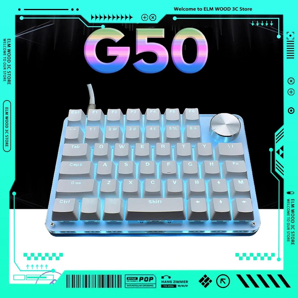 

G50 Mk45 Mechanical Keyboard RGB Numpad Knob Macro Programming Mini Keyboard Ergonomics Accessories Drawing Design Office Gift