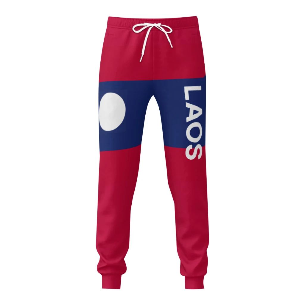 

Laos Flag Mens Sweatpants with Pockets Joggers for Men Sports Casual Sweat Pants With Drawstring