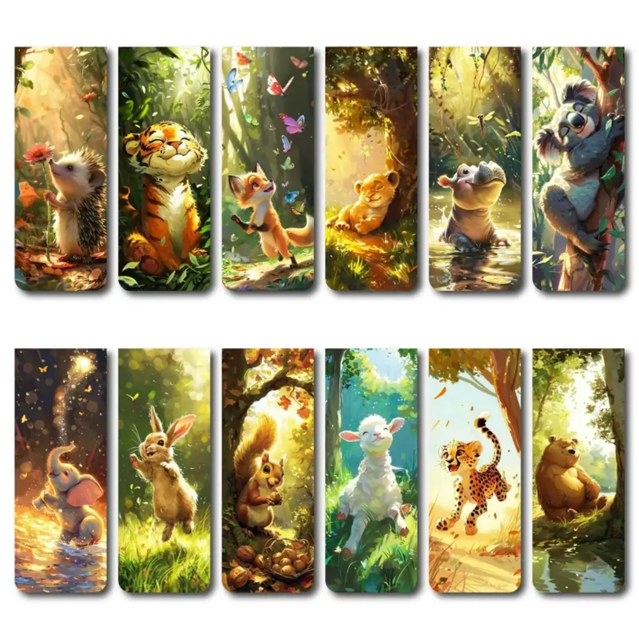 12pcs Vibrant Animal-Themed Magnetic Bookmarks - Strong Grip, Multi-Use For Books, Whiteboards & More - Perfect Gift For Readers