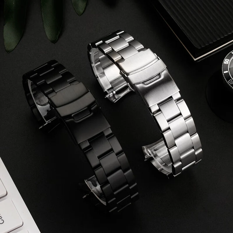 20mm 22mm Curved watch strap Bracelet For SEIKO No. 5 SKX009 SKX007 SKX175 SKX173 Solid Stainless Steel Watchband  Accessories view 6