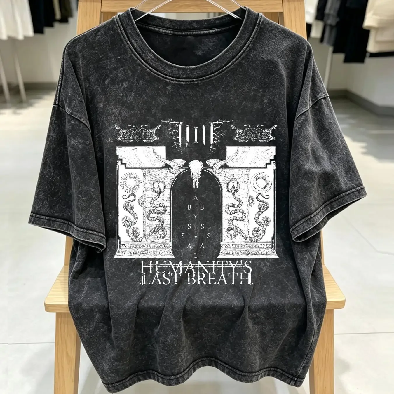 washed T Shirt Humanitys Last Breath Abyssal V3 cotton Men's all sizes S 5XL 18 colors band poster album cover vintage Washed