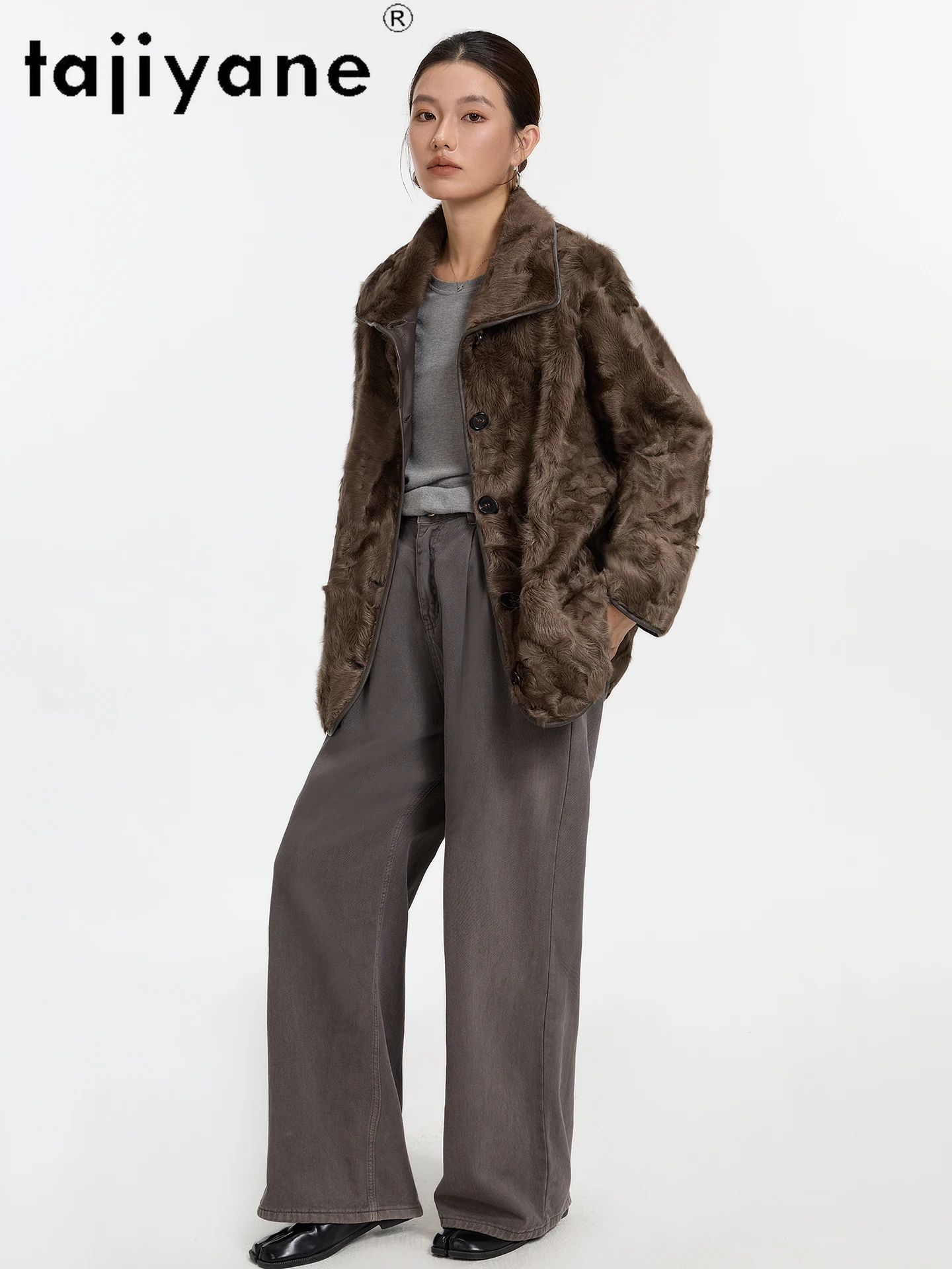 TAJIYANE Natuurlijke Xiaohu Wol Schapenvacht Bontjas Vrouw Stijlvolle Omkeerbare Jassen 2025 Warme Winter Outerwears Vrouwen Kleding 12.12