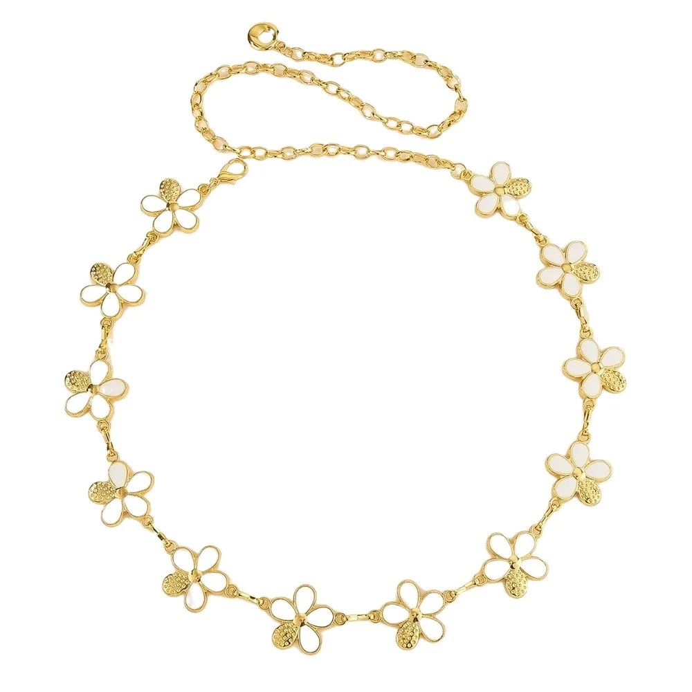 

Trendy Elegant Women's Waist Chain Alloy Gold Silver Dress Girdle Jeans Chain Belt for Women