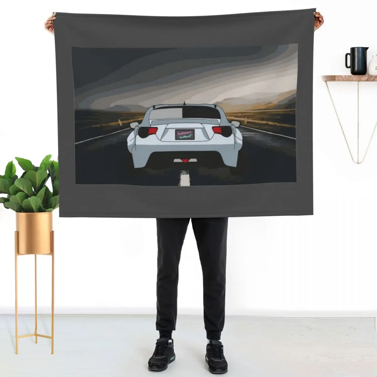 Widebody 86 Night Drive Throw Blanket Quilt Camping Bed Plaid on the sofa Single Hair Blankets