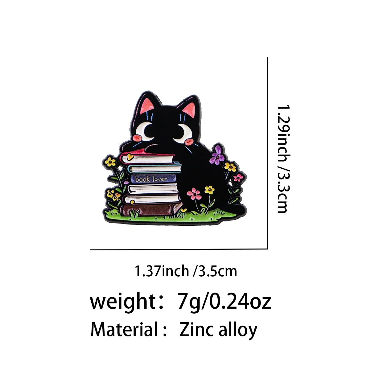 Pin esmaltado gato – Insignia metálica para solapa, mochila y sombrero - imagen 3