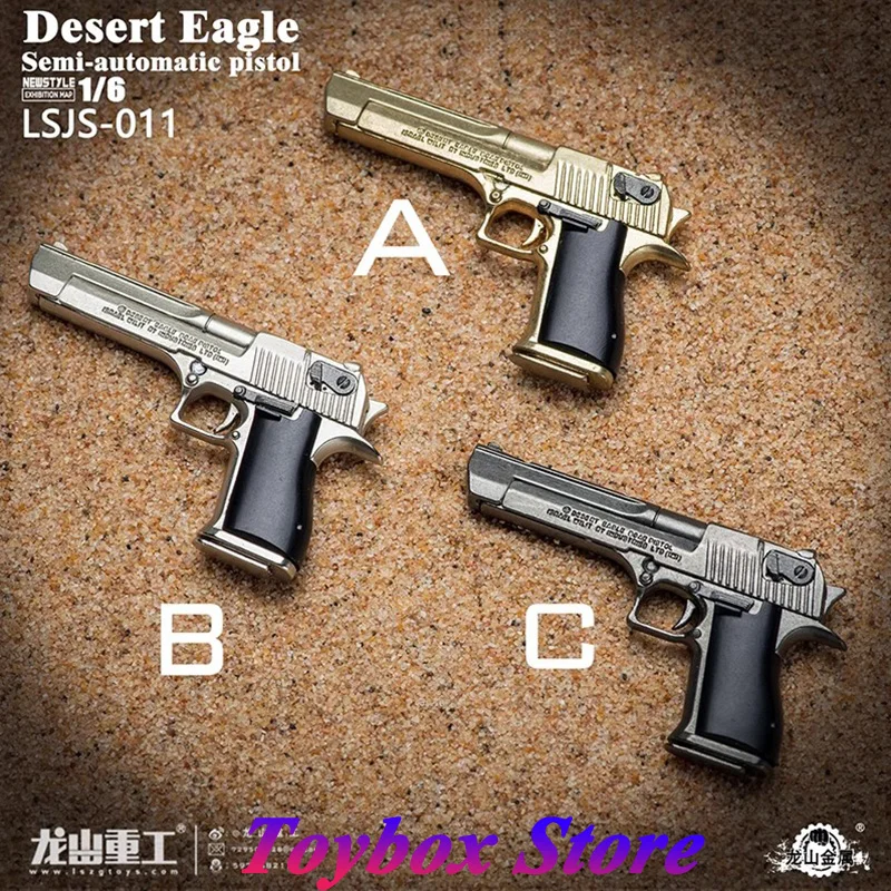 LSJS-011 1/6 Mini Desert Eagle Semi-automatic Pistol Model Toys Static Non-functional Simulation Toys For 12